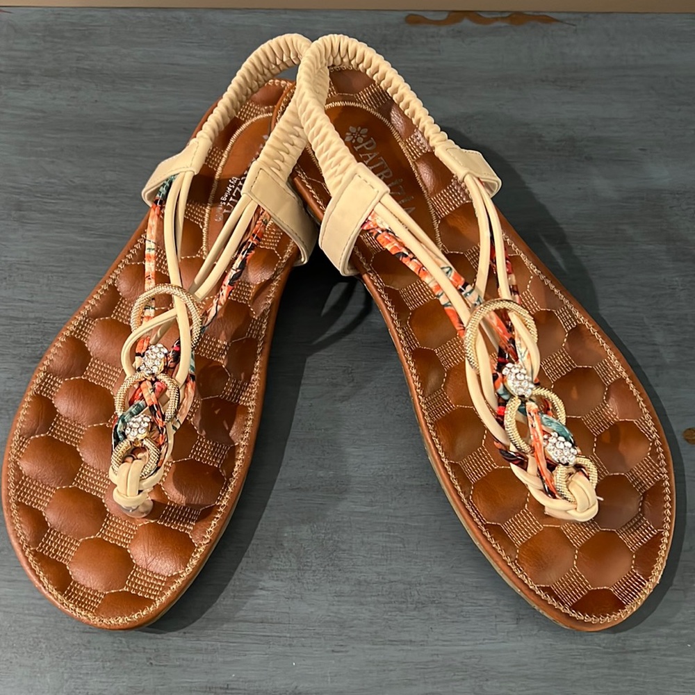 Vaseline Beige Multi Patricia by Spring Step Sandals